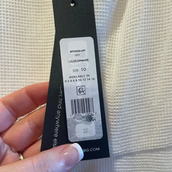 BCBG MAX AZRIA Minna Mesh Off White Mini Dress with Lace Trim Pristine NWT!!! - Picture 14 of 16